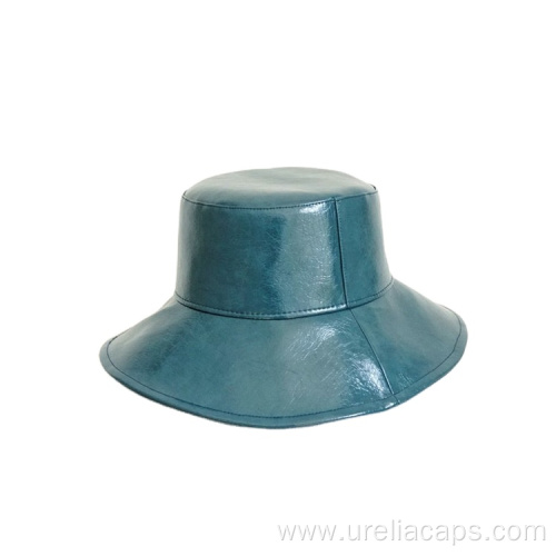 Faux leather waterproof bucket hat